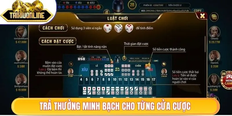Trả thưởng minh bạch cho từng cửa cược